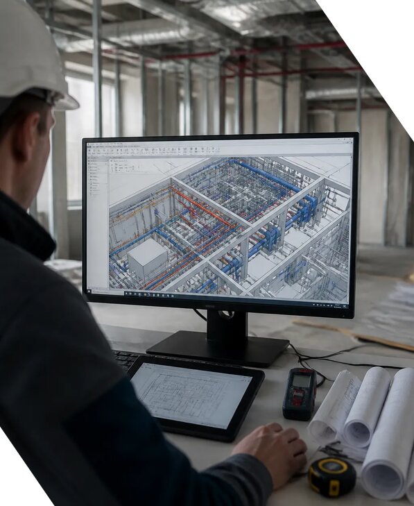 Создание BIM модели инженерных сетей для объектов в Крымске